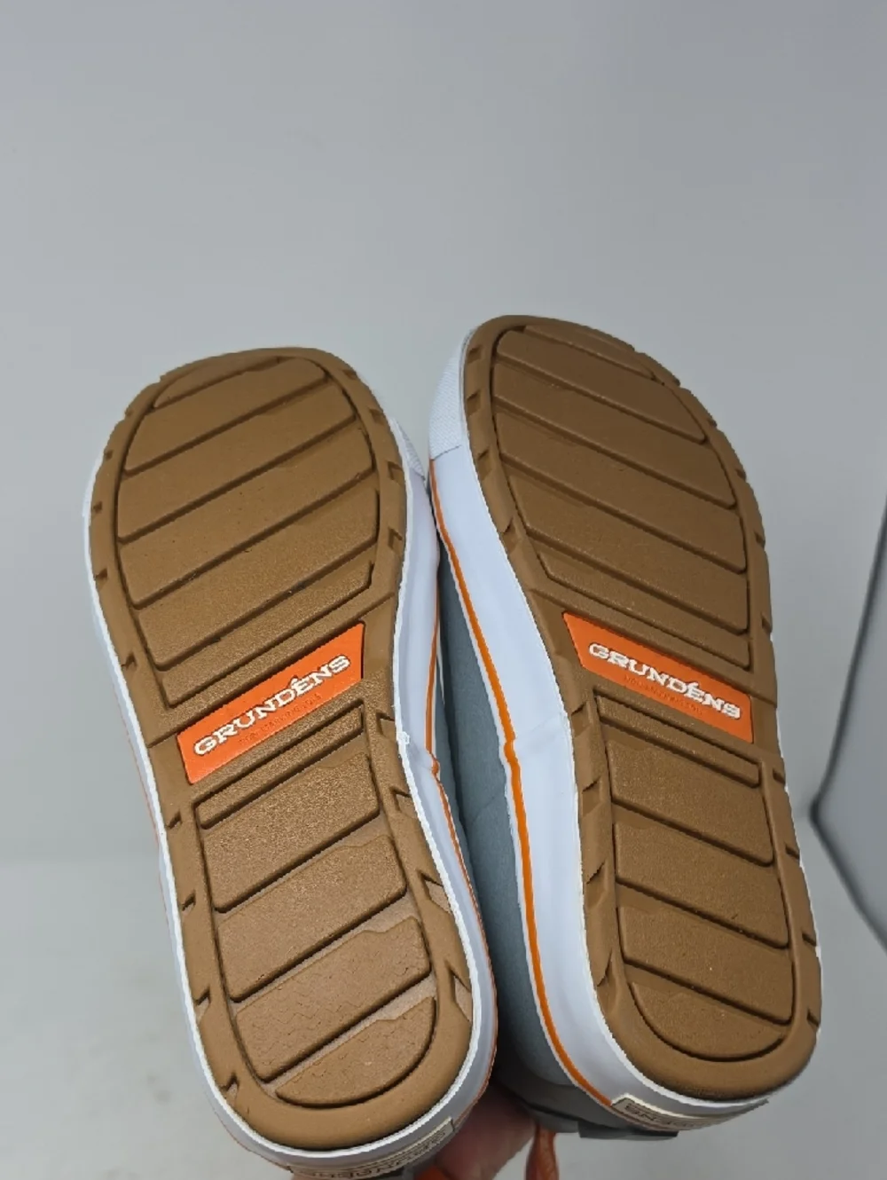 Grundens Men's Deck Boss Grey Waterproof Ankle Boots with Orange Trim Size 9